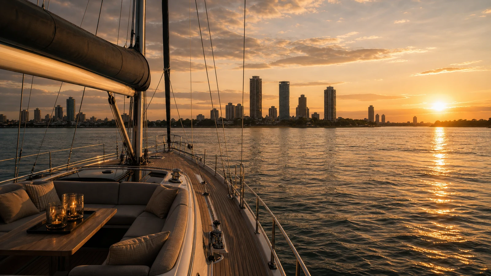 Velero privado navegando por el Paraná